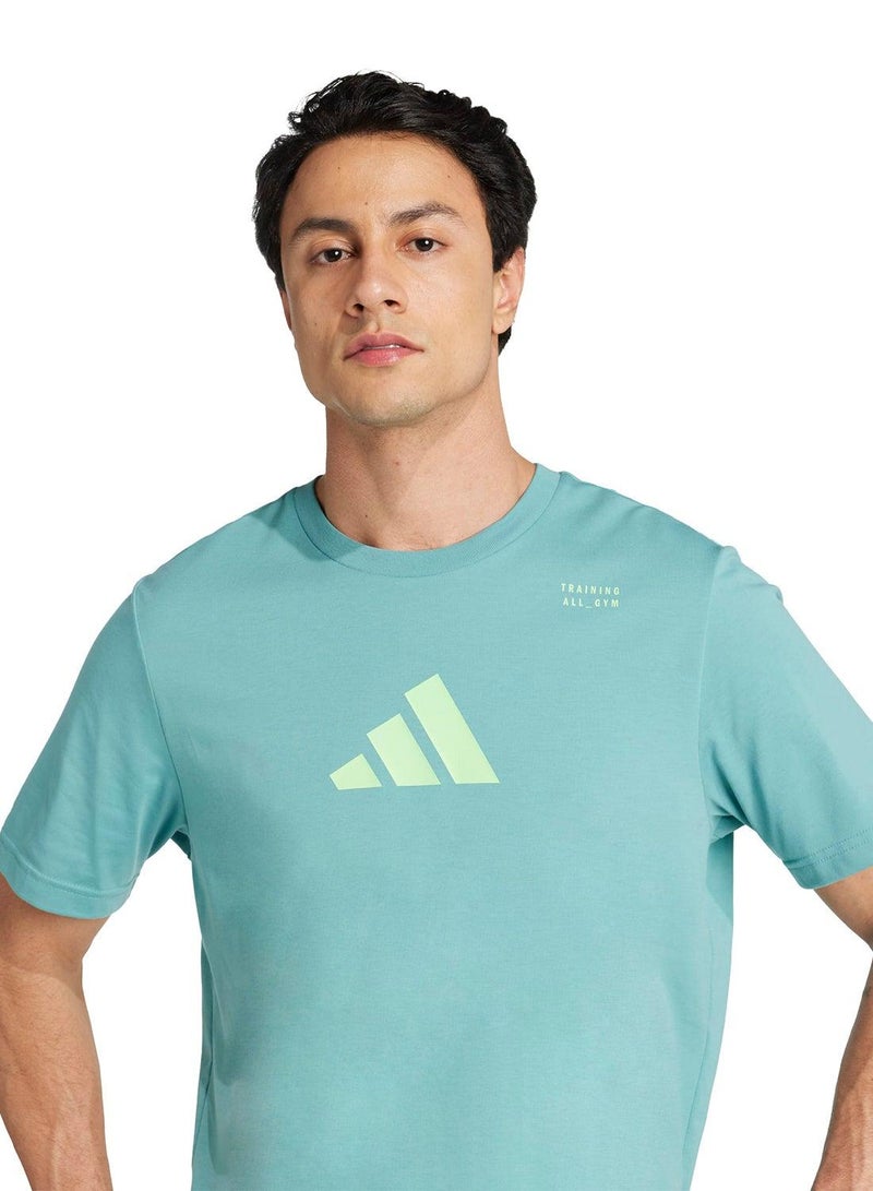 اديداس تيشيرت رجالي برسومات خضراء بأكمام قصيرة - Image 3